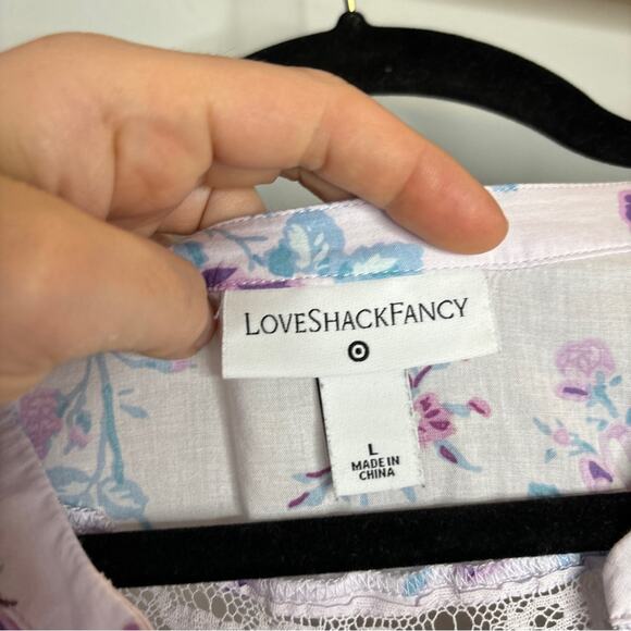 Love Shack Fancy X Target Lou Purple Floral Tiered Ruffled Mini Dress - Picture 3 of 8